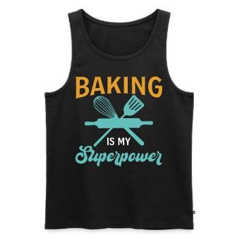 Baking Is My Superpower - Baker - Männer Premium Bio Tank Top - Schwarz - Vorne - AI Model Male 178 light (178cm)