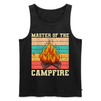 Master of Campfire Camping Camp Camping - Men's Premium Organic Tank Top - black - Front - AI Model Male 178 light (178cm)