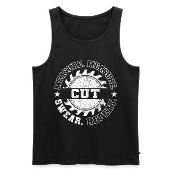 Wood Carpenter Craftsman DIY Carpenter - Men's Premium Organic Tank Top - black - Front - Michal (187cm)
