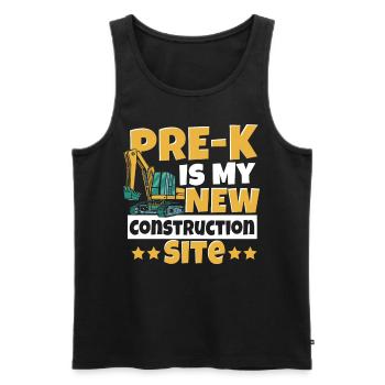 Pre-k est mon nouveau chantier de construction Retour à l’école - Débardeur bio Premium Homme - noir - Devant - AI Model Male 178 light (178cm)