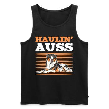 Haulin Auss Aussie Australian Cattle Dog - Men's Premium Organic Tank Top - black - Front - AI Model Male 178 light (178cm)