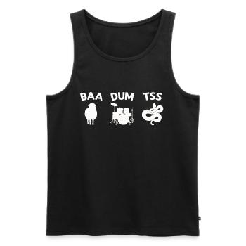 Funny pun Baa Dum Tss Shirt - Men's Premium Organic Tank Top - black - Front - Michal (187cm)