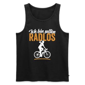 Ich bin selten radlos Biker Radfahrer Shirt - Männer Premium Bio Tank Top - Schwarz - Vorne - Michal (187cm)