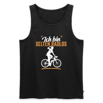 Ich bin selten radlos Biker Radfahrer Shirt - Männer Premium Bio Tank Top - Schwarz - Vorne - Michal (187cm)