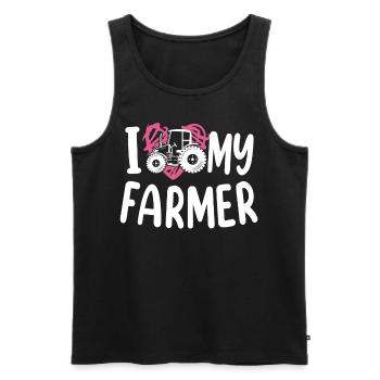 Farming Farmer Wife Girl - Männer Premium Bio Tank Top - Schwarz - Vorne - Michal (187cm)