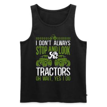 Farming Farmer Tractor Vintage I - Men's Premium Organic Tank Top - black - Front - AI Model Male 178 light (178cm)