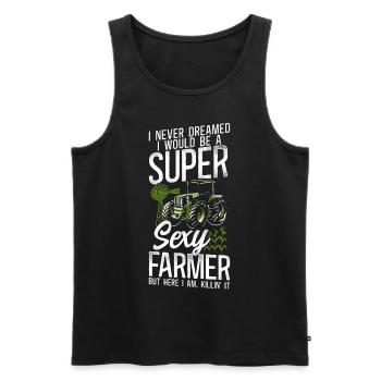 Farming Farmer Tractor Vintage I - Men's Premium Organic Tank Top - black - Front - Michal (187cm)