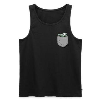 Tracteur de poche agricole agricole - Débardeur bio Premium Homme - noir - Devant - AI Model Male 178 light (178cm)