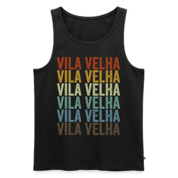 Vila Velha Brésil Rétro Vintage - Débardeur bio Premium Homme - noir - Devant - Michal (187cm)