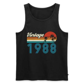 Vintage 1988 Vintage Geburtstag Retro Vintage - Männer Premium Bio Tank Top - Schwarz - Vorne - Michal (187cm)