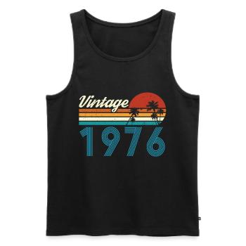Vintage 1976 Vintage Geburtstag Retro Vintage - Männer Premium Bio Tank Top - Schwarz - Vorne - Michal (187cm)