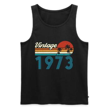 Vintage 1973 Vintage Anniversaire Rétro Vintage - Débardeur bio Premium Homme - noir - Devant - Michal (187cm)