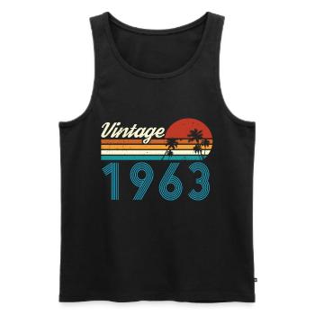 Vintage 1963 Vintage Birthday Retro Vintage - Men's Premium Organic Tank Top - black - Front - Michal (187cm)