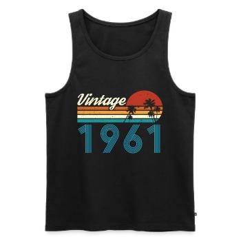 Vintage 1961 Vintage Birthday Retro Vintage - Men's Premium Organic Tank Top - black - Front - Michal (187cm)