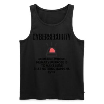 Cybersécurité - Informaticiens en sécurité des TI - Débardeur bio Premium Homme - noir - Devant - AI Model Male 178 light (178cm)