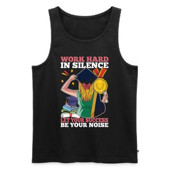 Work Hard In Silence Let Your Success Be Your - Männer Premium Bio Tank Top - Schwarz - Vorne - Michal (187cm)