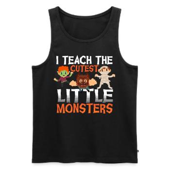 I Teach the Cutest Little Monsters Halloween - Männer Premium Bio Tank Top - Schwarz - Vorne - AI Model Male 178 light (178cm)