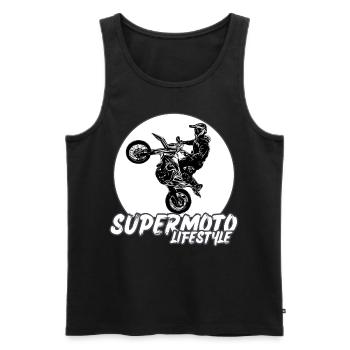 Supermoto / Supermotard / Supermoto Wheelie Biker - Men's Premium Organic Tank Top - black - Front - Michal (187cm)