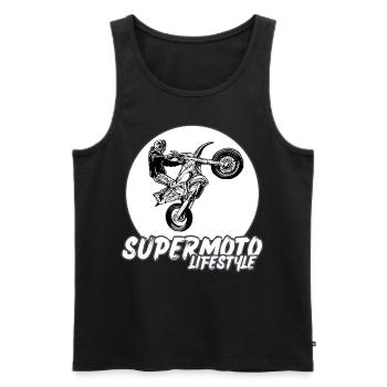 Supermoto / Supermotard / Supermoto Wheelie Biker - Men's Premium Organic Tank Top - black - Front - Michal (187cm)