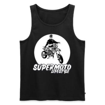 Supermoto / Supermotard / Supermoto Wheelie Biker - Men's Premium Organic Tank Top - black - Front - Michal (187cm)