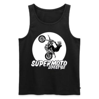 Supermoto / Supermotard / Supermoto Wheelie Biker - Men's Premium Organic Tank Top - black - Front - Michal (187cm)