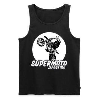 Supermoto / Supermotard / Supermoto Wheelie Biker - Men's Premium Organic Tank Top - black - Front - Michal (187cm)