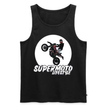 Supermoto / Supermotard / Supermoto Wheelie Biker - Men's Premium Organic Tank Top - black - Front - Michal (187cm)