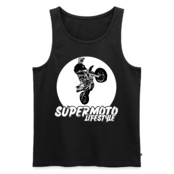 Supermoto / Supermotard / Supermoto Wheelie Bikers - Men's Premium Organic Tank Top - black - Front - Michal (187cm)
