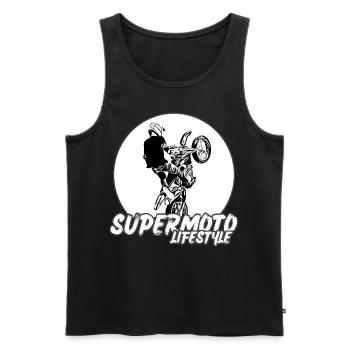Supermoto / Supermotard / Supermoto Wheelie Biker - Men's Premium Organic Tank Top - black - Front - Michal (187cm)