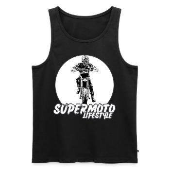 Supermoto / Supermotard / Supermoto Wheelie Biker - Men's Premium Organic Tank Top - black - Front - Michal (187cm)