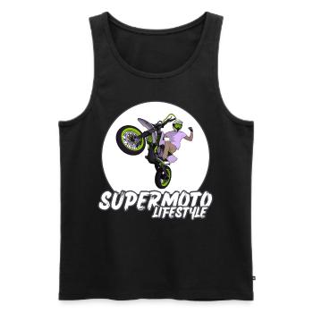 Supermoto / Supermotard / Supermoto Wheelie Biker - Men's Premium Organic Tank Top - black - Front - Michal (187cm)