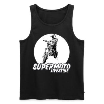Supermoto / Supermotard / Supermoto Wheelie Biker - Men's Premium Organic Tank Top - black - Front - Michal (187cm)