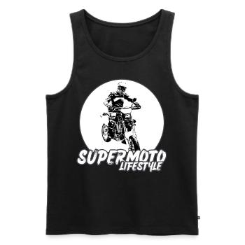Supermoto / Supermotard / Supermoto Wheelie Biker - Men's Premium Organic Tank Top - black - Front - Michal (187cm)