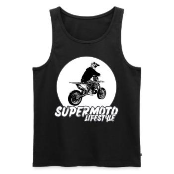 Supermoto / Supermotard / Supermoto Wheelie Biker - Men's Premium Organic Tank Top - black - Front - Michal (187cm)