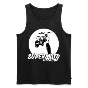 Supermoto / Supermotard / Supermoto Wheelie Biker - Men's Premium Organic Tank Top - black - Front - Michal (187cm)