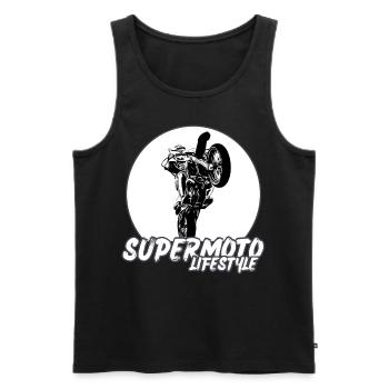 Supermoto / Supermotard / Supermoto Wheelie Biker - Men's Premium Organic Tank Top - black - Front - Michal (187cm)
