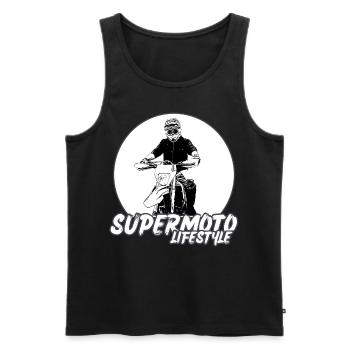 Supermoto / Supermotard / Supermoto Wheelie Biker - Men's Premium Organic Tank Top - black - Front - Michal (187cm)