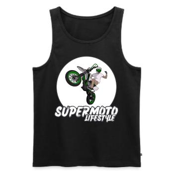 Supermoto / Supermotard / Supermoto Wheelie Biker - Men's Premium Organic Tank Top - black - Front - Michal (187cm)