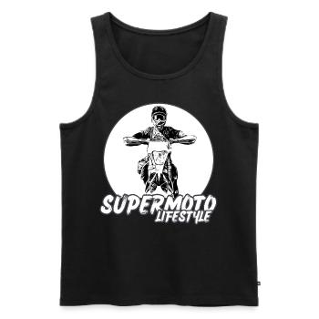Supermoto / Supermotard / Supermoto Wheelie Biker - Men's Premium Organic Tank Top - black - Front - Michal (187cm)