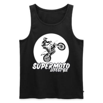 Supermoto / Supermotard / Supermoto Wheelie Biker - Men's Premium Organic Tank Top - black - Front - Michal (187cm)