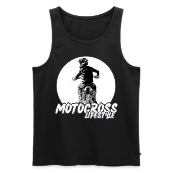 Motocross / Enduro / Freestyle mx / Dirtbike retro - Men's Premium Organic Tank Top - black - Front - Michal (187cm)