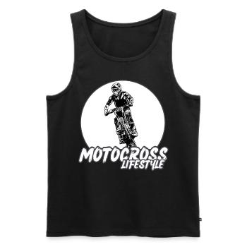 Motocross / Enduro / Freestyle mx / Dirtbike retro - Men's Premium Organic Tank Top - black - Front - Michal (187cm)