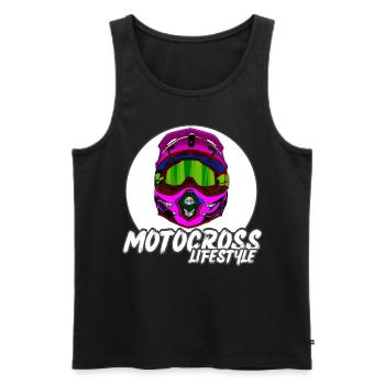 Motocross / Enduro / Freestyle mx / Dirtbike retro - Men's Premium Organic Tank Top - black - Front - Michal (187cm)