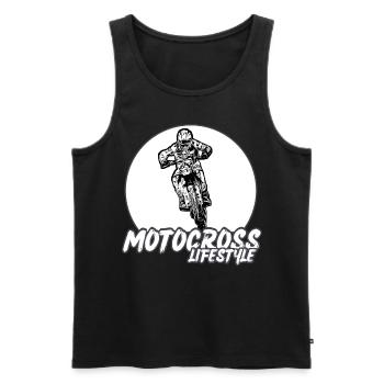 Motocross / Enduro / Freestyle mx / Dirtbike retro - Men's Premium Organic Tank Top - black - Front - Michal (187cm)