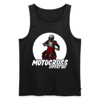 Motocross / Enduro / Freestyle mx / Dirtbike retro - Men's Premium Organic Tank Top - black - Front - Michal (187cm)