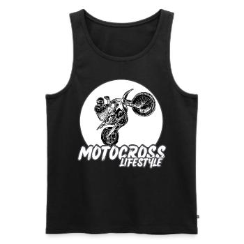 Motocross / Enduro / Freestyle mx / Dirtbike retro - Men's Premium Organic Tank Top - black - Front - AI Model Male 178 light (178cm)