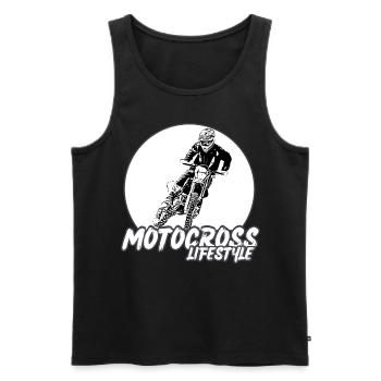 Motocross / Enduro / Freestyle mx / Dirtbike retro - Men's Premium Organic Tank Top - black - Front - Michal (187cm)