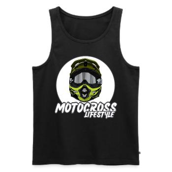 Motocross / Enduro / Freestyle mx / Dirtbike retro - Men's Premium Organic Tank Top - black - Front - Michal (187cm)
