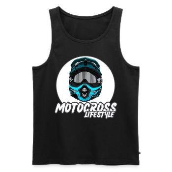 Motocross / Enduro / Freestyle mx / Dirtbike retro - Männer Premium Bio Tank Top - Schwarz - Vorne - Michal (187cm)