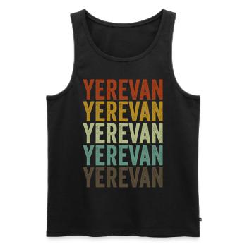 Erevan Arménie Rétro Vintage - Débardeur bio Premium Homme - noir - Devant - Michal (187cm)